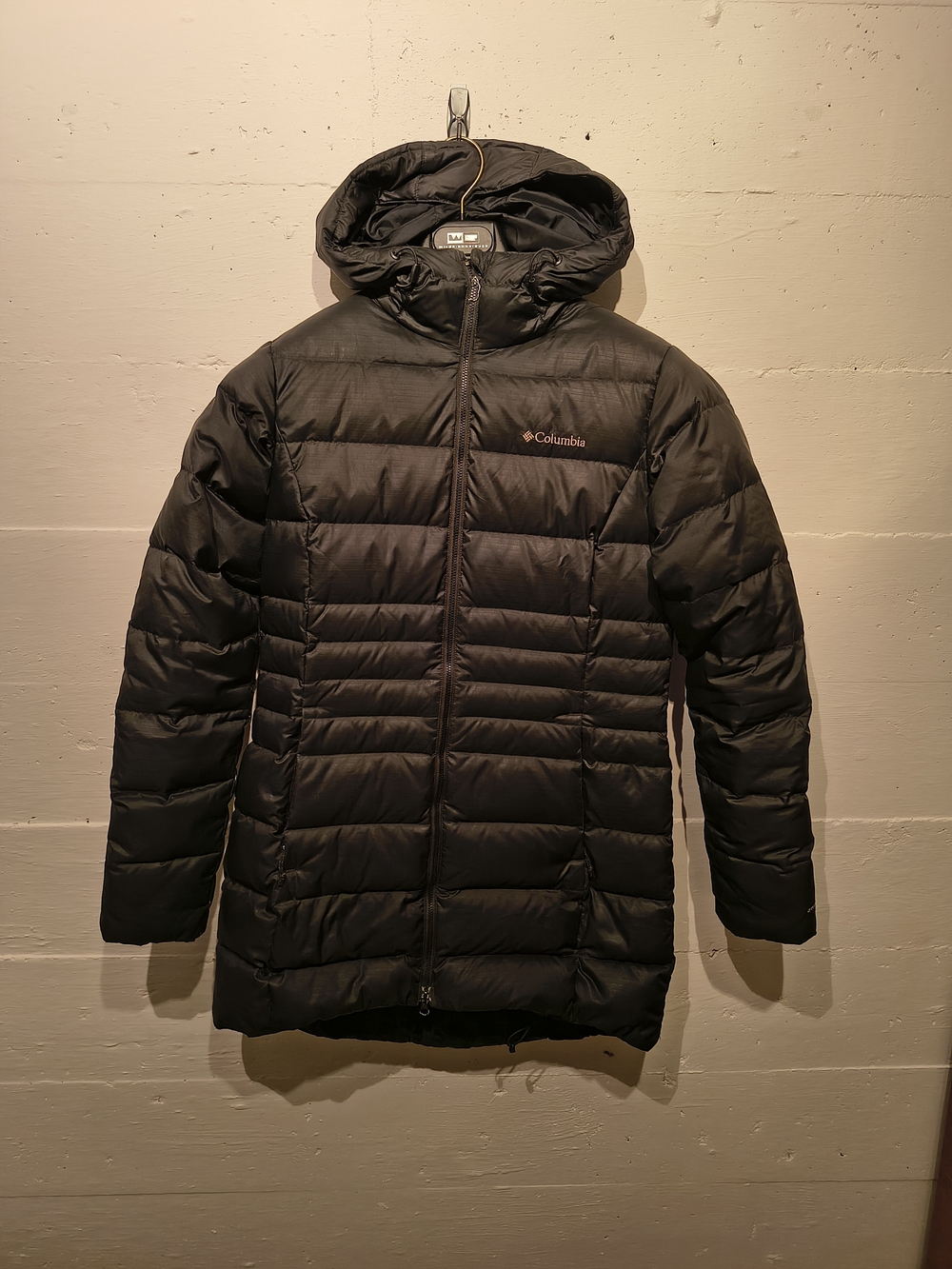 Columbia Women’s Black Omni-Heat Long Hooded Puffer Coat Small